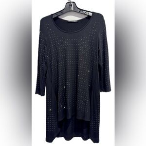 Chic Black Women's Tunic with Studded Accents